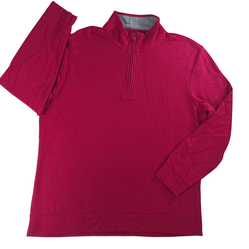 Vineyard Vines Pima Cotton Quarter Zip Red Pullover Red XL Mens‎